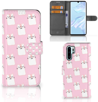 B2Ctelecom Huawei P30 Pro Uniek Boekhoesje Sleeping Cats