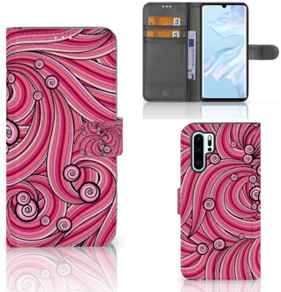 B2Ctelecom Huawei P30 Pro Uniek Boekhoesje Swirl Pink