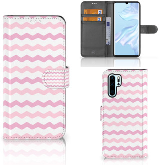 B2Ctelecom Huawei P30 Pro Uniek Boekhoesje Waves Roze