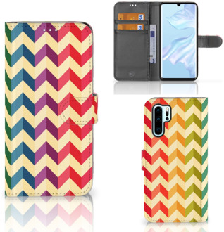 B2Ctelecom Huawei P30 Pro Uniek Boekhoesje Zigzag Color