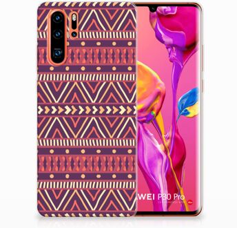 B2Ctelecom Huawei P30 Pro Uniek TPU Hoesje Aztec Purple