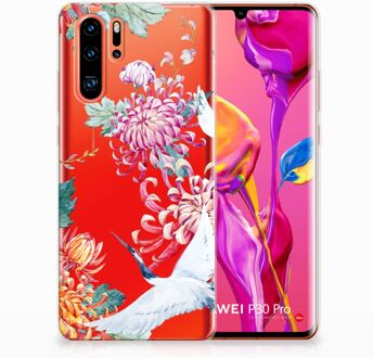 B2Ctelecom Huawei P30 Pro Uniek TPU Hoesje Bird Flowers