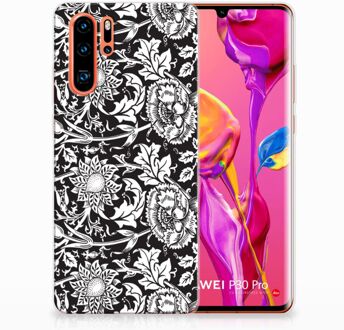 B2Ctelecom Huawei P30 Pro Uniek TPU Hoesje Black Flowers