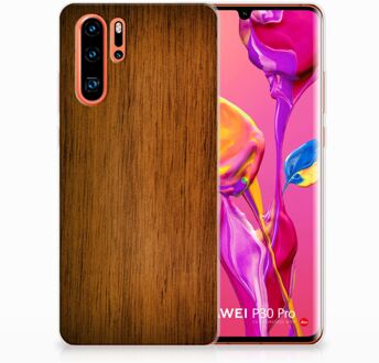 B2Ctelecom Huawei P30 Pro Uniek TPU Hoesje Donker Hout