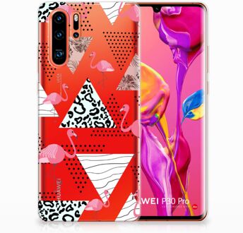 B2Ctelecom Huawei P30 Pro Uniek TPU Hoesje Flamingo Triangle