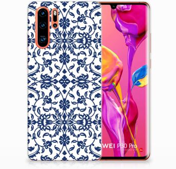 B2Ctelecom Huawei P30 Pro Uniek TPU Hoesje Flower Blue