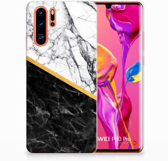 B2Ctelecom Huawei P30 Pro Uniek TPU Hoesje Marble White Black