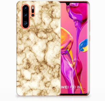 B2Ctelecom Huawei P30 Pro Uniek TPU Hoesje Marmer Goud