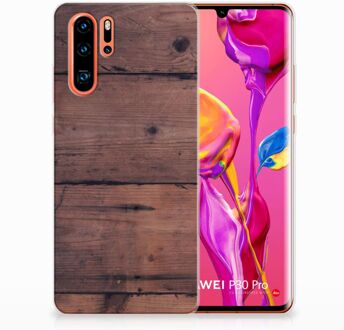 B2Ctelecom Huawei P30 Pro Uniek TPU Hoesje Old Wood