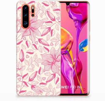 B2Ctelecom Huawei P30 Pro Uniek TPU Hoesje Pink Flowers