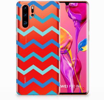 B2Ctelecom Huawei P30 Pro Uniek TPU Hoesje Zigzag Blauw