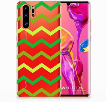 B2Ctelecom Huawei P30 Pro Uniek TPU Hoesje Zigzag Groen