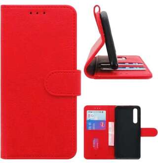 B2Ctelecom Huawei P30 Standcase Hoesje Rood met Pasjeshouder