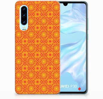 B2Ctelecom Huawei P30 TPU Hoesje Design Batik Orange