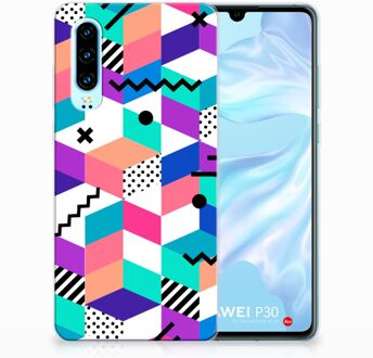 B2Ctelecom Huawei P30 TPU Hoesje Design Blocks Colorful