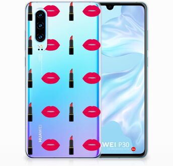 B2Ctelecom Huawei P30 TPU Hoesje Design Lipstick Kiss