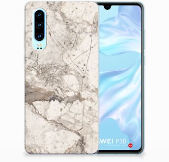 B2Ctelecom Huawei P30 TPU Hoesje Design Marmer Beige