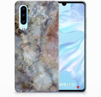 B2Ctelecom Huawei P30 TPU Hoesje Design Marmer Grijs