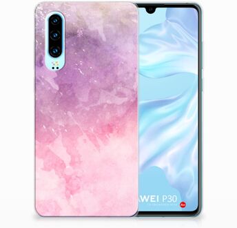 B2Ctelecom Huawei P30 TPU Hoesje Design Pink Purple Paint