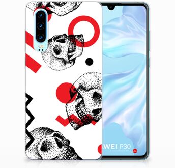 B2Ctelecom Huawei P30 TPU Hoesje Design Skull Red