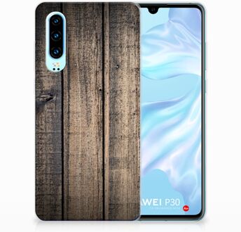 B2Ctelecom Huawei P30 TPU Hoesje Design Steigerhout