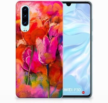 B2Ctelecom Huawei P30 TPU Hoesje Design Tulpen