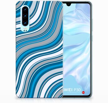 B2Ctelecom Huawei P30 TPU Hoesje Design Waves Blue