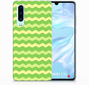 B2Ctelecom Huawei P30 TPU Hoesje Design Waves Green