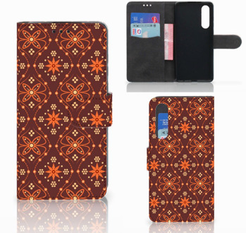 B2Ctelecom Huawei P30 Uniek Boekhoesje Batik Brown