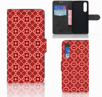 B2Ctelecom Huawei P30 Uniek Boekhoesje Batik Red