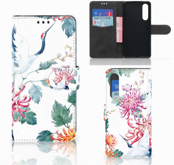 B2Ctelecom Huawei P30 Uniek Boekhoesje Bird Flowers