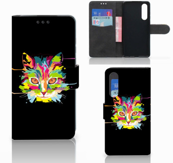 B2Ctelecom Huawei P30 Uniek Boekhoesje Cat Color