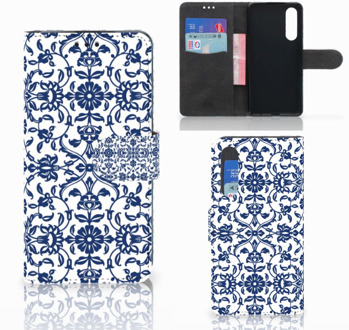 B2Ctelecom Huawei P30 Uniek Boekhoesje Flower Blue