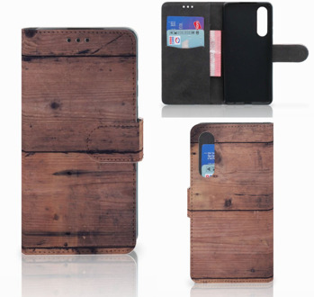 B2Ctelecom Huawei P30 Uniek Boekhoesje Old Wood