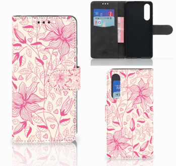 B2Ctelecom Huawei P30 Uniek Boekhoesje Pink Flowers