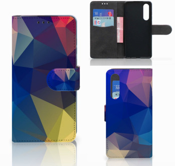 B2Ctelecom Huawei P30 Uniek Boekhoesje Polygon Dark