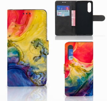 B2Ctelecom Huawei P30 Uniek Boekhoesje Watercolor Dark