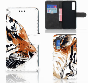 B2Ctelecom Huawei P30 Uniek Boekhoesje Watercolor Tiger