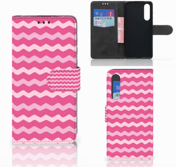 B2Ctelecom Huawei P30 Uniek Boekhoesje Waves Pink