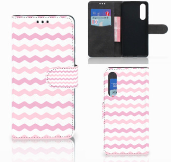 B2Ctelecom Huawei P30 Uniek Boekhoesje Waves Roze