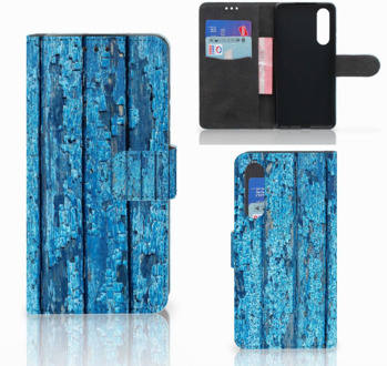 B2Ctelecom Huawei P30 Uniek Boekhoesje Wood Blue