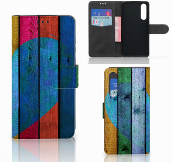 B2Ctelecom Huawei P30 Uniek Boekhoesje Wood Heart