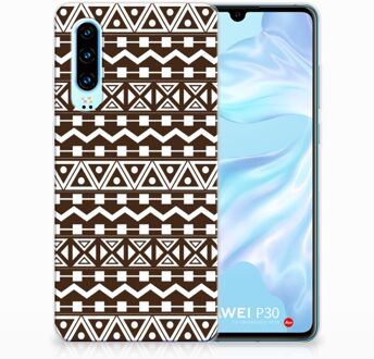 B2Ctelecom Huawei P30 Uniek TPU Hoesje Aztec Brown