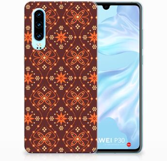 B2Ctelecom Huawei P30 Uniek TPU Hoesje Batik Brown