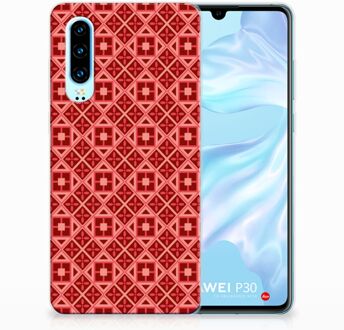 B2Ctelecom Huawei P30 Uniek TPU Hoesje Batik Red