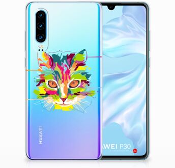 B2Ctelecom Huawei P30 Uniek TPU Hoesje Cat Color