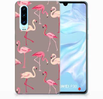 B2Ctelecom Huawei P30 Uniek TPU Hoesje Flamingo