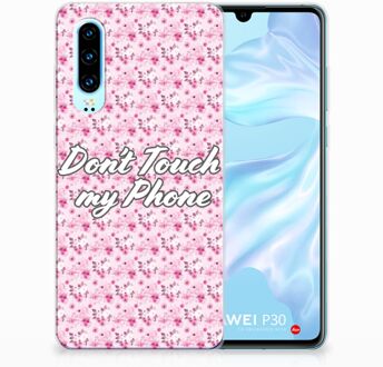 B2Ctelecom Huawei P30 Uniek TPU Hoesje Flowers Pink DTMP