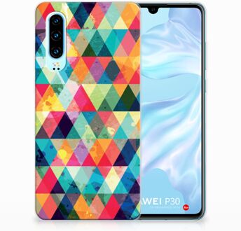 B2Ctelecom Huawei P30 Uniek TPU Hoesje Geruit