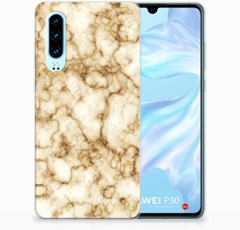 B2Ctelecom Huawei P30 Uniek TPU Hoesje Marmer Goud